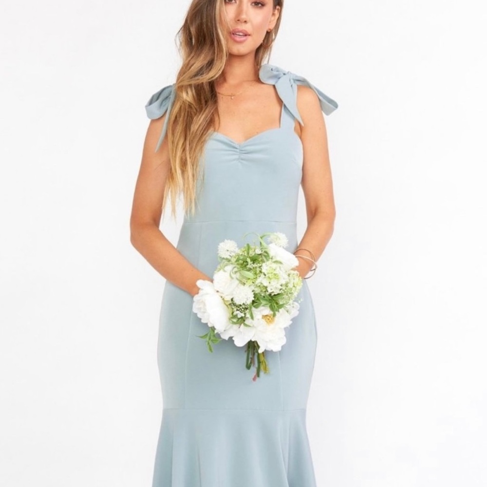 Show me your mumu silver sage crisp bridesmaid dress
